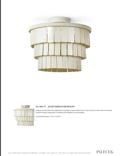 Palecek Juliet Semi Flush 4 Palecek Juliet Semi Flush