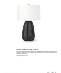 Palecek Keiko Table Lamp Charcoal