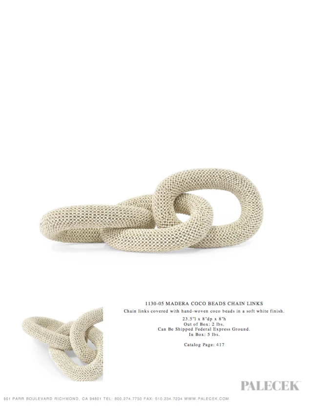 Palecek New Arrivals Madera Coco Bead Chain Links 5 Palecek New Arrivals Madera Coco Bead Chain Links
