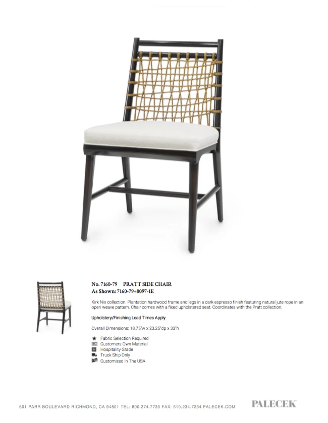 Palecek Pratt Side Chair 5 Palecek Pratt Side Chair