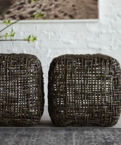 Palecek Seacliff Hassock Rattan