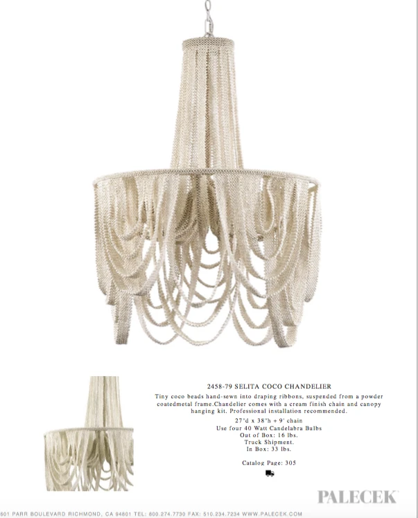 Palecek Selita Chandelier New Arrivals 7 Palecek Selita Chandelier New Arrivals