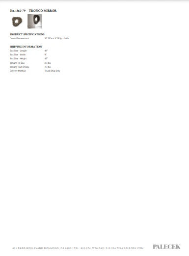 Palecek New Arrivals Tropico Mirror 6 Palecek New Arrivals Tropico Mirror