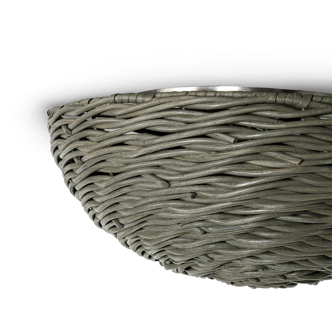 Palecek Wisteria Flush Mount Gray Wicker And Pewter New Arrivals 3 Palecek Wisteria Flush Mount Gray Wicker And Pewter New Arrivals