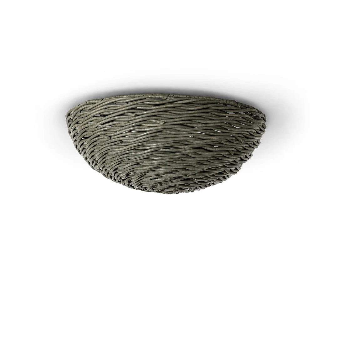 Palecek Wisteria Flush Mount Gray Wicker And Pewter New Arrivals 1 Palecek Wisteria Flush Mount Gray Wicker And Pewter New Arrivals