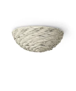 Palecek Wisteria Flush Mount Whitewash Wicker And Antique Brass New Arrivals