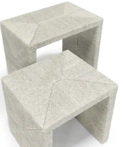 Palecek New Arrivals Woodside Nesting Table Set Of Two White Sand