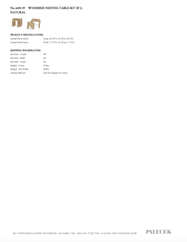 Palecek Woodside Nesting Table Set Of Two Natural New Arrivals 6 Palecek Woodside Nesting Table Set Of Two Natural New Arrivals