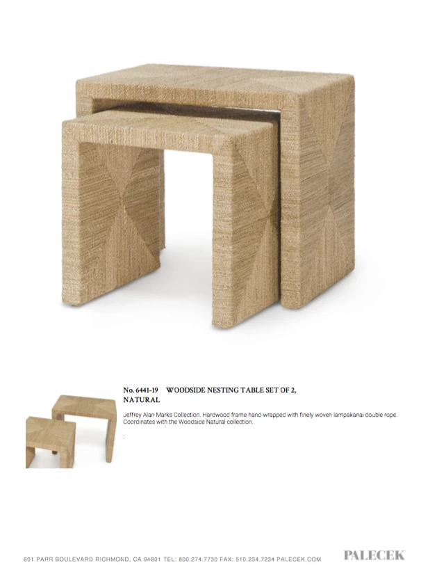 Palecek Woodside Nesting Table Set Of Two Natural New Arrivals 5 Palecek Woodside Nesting Table Set Of Two Natural New Arrivals