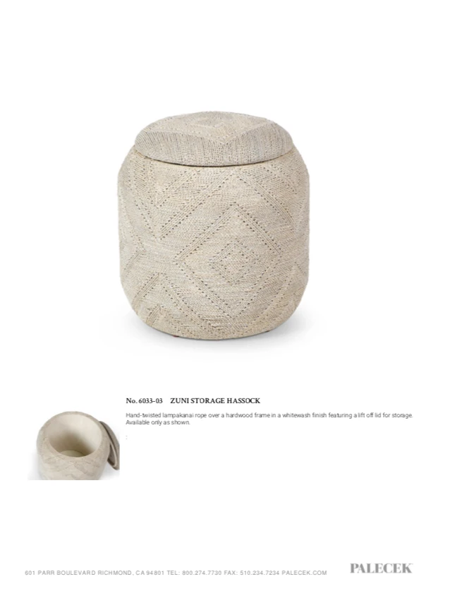 Palecek Zuni Storage Hassock Rope New Arrivals 4 Palecek Zuni Storage Hassock Rope New Arrivals