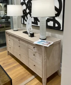 Bungalow 5 Paola Extra Large 9 Drawer Dresser Bleached Cerused Oak New Arrivals