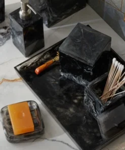 Pigeon And Poodle Abiko Tray Set Obsidian Resin New Arrivals