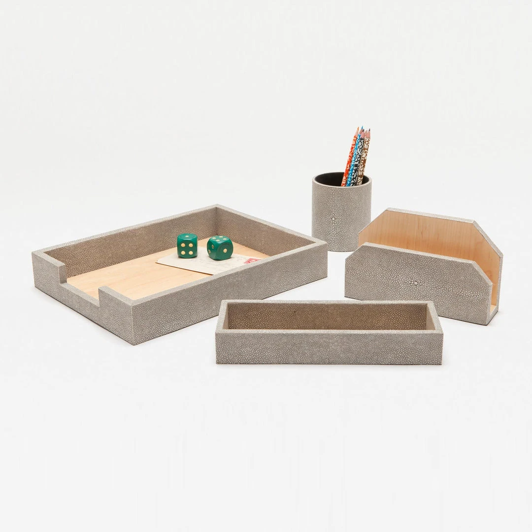 Pigeon And Poodle New Arrivals Crosby Accessory Set Sand Faux Shagreen 1 Pigeon And Poodle New Arrivals Crosby Accessory Set Sand Faux Shagreen