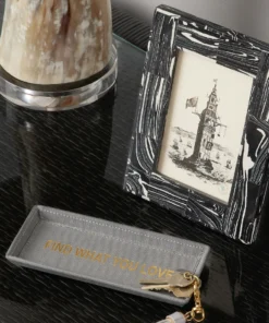 Pigeon And Poodle Decorah Tray Dark Gray Leather New Arrivals