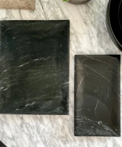 Pigeon And Poodle New Arrivals Elyria Tray Set Black Marble