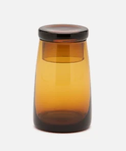 Pigeon And Poodle Hawley Carafe Amber Hand Blown Glass