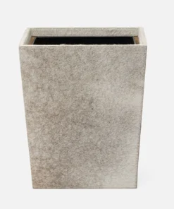 Pigeon And Poodle Hyde Wastebasket Gray Hide
