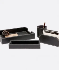 Pigeon And Poodle Larne Accessory Set Black Leather