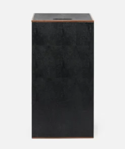 Pigeon And Poodle Northwich Rectangular Hamper Black Faux Shagreen