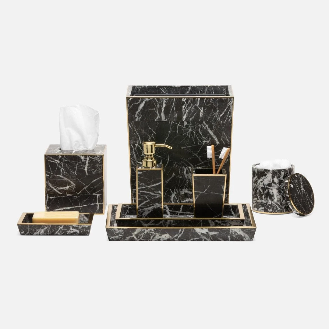 Pigeon And Poodle Rhodes Toothbrush Holder Nero Marble And Brass Metal 2 Pigeon And Poodle Rhodes Toothbrush Holder Nero Marble And Brass Metal