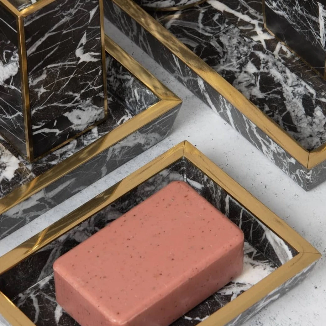 Pigeon And Poodle Rhodes Soap Dish Nero Marble And Brass Metal New Arrivals 2 Pigeon And Poodle Rhodes Soap Dish Nero Marble And Brass Metal New Arrivals