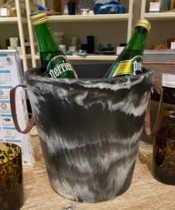 Blue Pheasant Wesley Black Swirled Ice Bucket