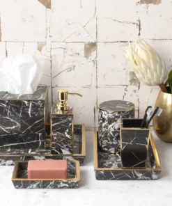 Pigeon And Poodle New Arrivals Rhodes Medium Tray Nero Marble