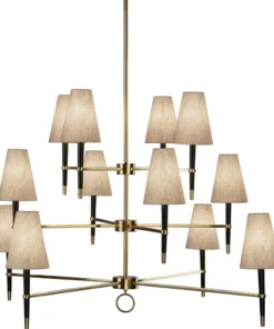 Jonathan Adler Ventana Three Tier Chandelier Brass And Ebony New Arrivals