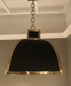Robert Abbey Ranger Pendant Matte Black And Modern Brass