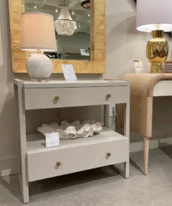 Made Goods New Arrivals Carrigan Double Nightstand French Gray Vintage Faux Shagreen