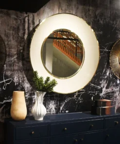 Made Goods Armond Mirror Snow And Brass