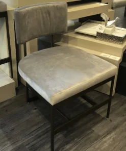 Worlds Away Shaw Chair Brass And Grey Velvet New Arrivals