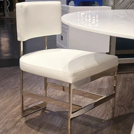 Worlds Away Shaw Chair Nickel And White Vinyl 2 Worlds Away Shaw Chair Nickel And White Vinyl