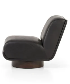 Four Hands Bronwyn Swivel Heirloom Black Leather