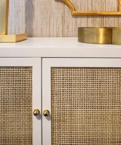 Worlds Away Sofia Cabinet White Lacquer