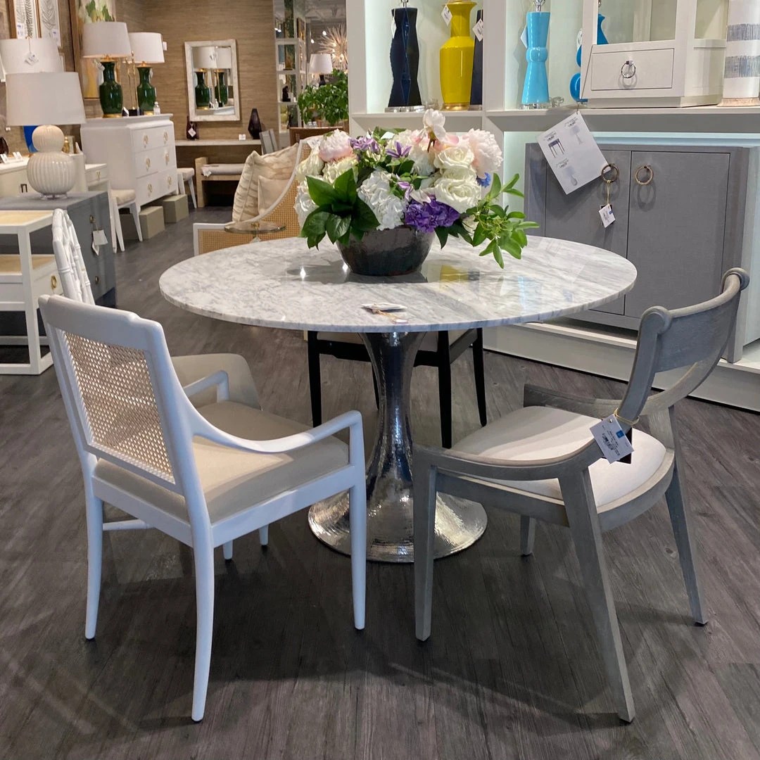 Bungalow 5 New Arrivals Stockholm Center Round Table Nickel With White Marble Top 2 Bungalow 5 New Arrivals Stockholm Center Round Table Nickel With White Marble Top