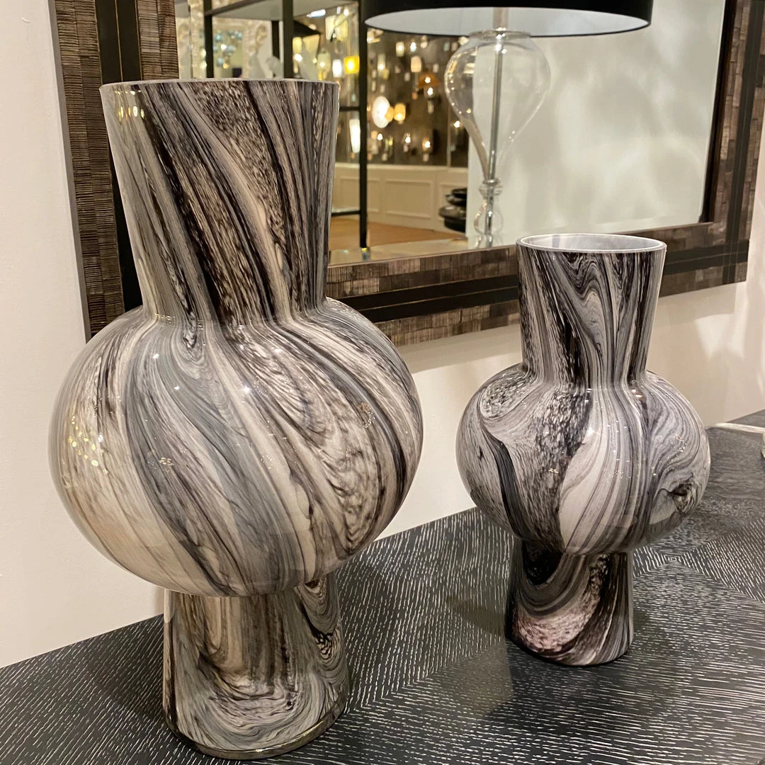 Currey And Company New Arrivals Stormy Sky Glass Vase Set Of Two 2 Currey And Company New Arrivals Stormy Sky Glass Vase Set Of Two