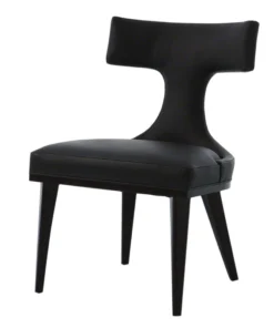 Studio A Anvil Back Dining Chair Black Leather