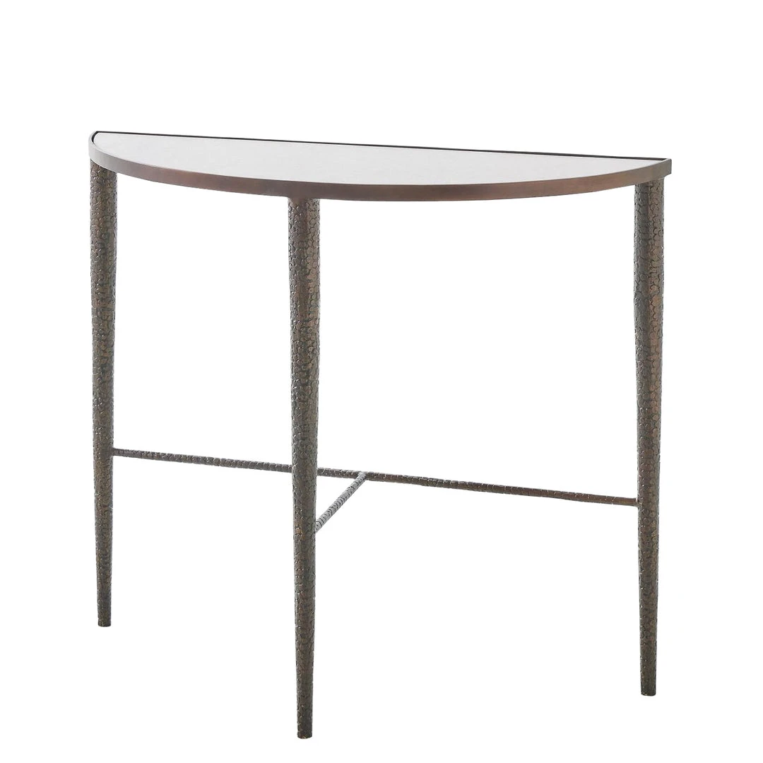 Studio A New Arrivals Hammered Console Table Bronze With White Marble 1 Studio A New Arrivals Hammered Console Table Bronze With White Marble