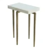 Studio A New Arrivals Laforge Accent Table Antique Gold W/White Honed Marble