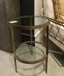 Studio A New Arrivals Laforge Two Tiered Side Table Antique Gold