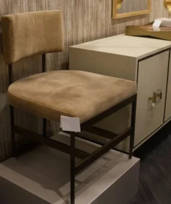 Worlds Away Shaw Chair Brass And Camel Velvet