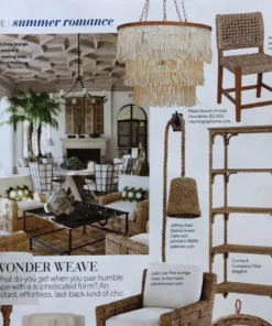 Made Goods New Arrivals Arricka Chandelier Bleached Abaca Rope With Gold Metal