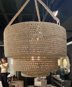 Palecek Veranda Woven Pendant Whitewash