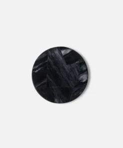 Blue Pheasant New Arrivals Vincent Coaster Set Black Marble Resin