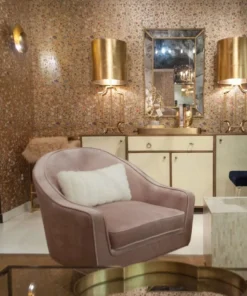 Worlds Away Dixon Navy Stool Brass