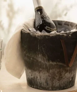 Blue Pheasant Wesley Black Swirled Ice Bucket 8 Blue Pheasant Wesley Black Swirled Ice Bucket