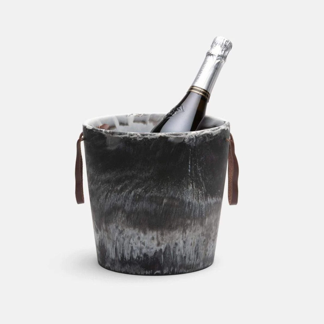 Blue Pheasant Wesley Black Swirled Ice Bucket 1 Blue Pheasant Wesley Black Swirled Ice Bucket