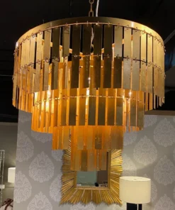 Worlds Away Priscilla Chandelier Gold Leaf
