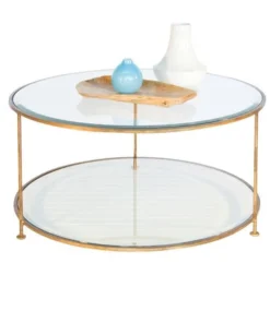 Worlds Away New Arrivals Rollo Coffee Table Gold Leaf